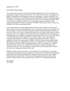 September 16 , 2014 Dear KPMG Hiring Manager,