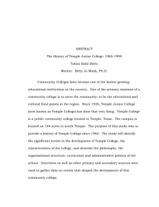 ABSTRACT  The History of Temple Junior College: 1965-1998 Talma Haile Botts