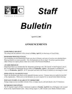 Staff Bulletin ANNOUNCEMENTS