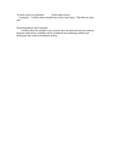 To teach courses as scheduled:      ... Comments:   Conflicts about schedule have arisen many times. ...