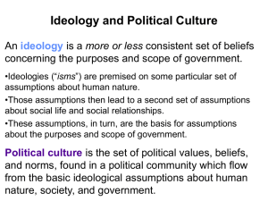 Ideology & Political Culture: Assumptions & Government Scope