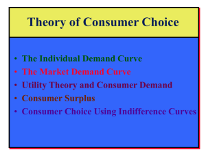 Theory of Consumer Choice The Individual Demand Curve The Market Demand Curve