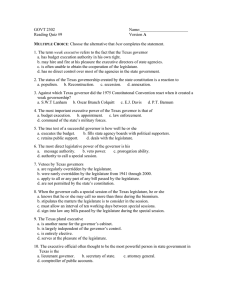 GOVT 2302  Name:_______________________ Reading Quiz #9