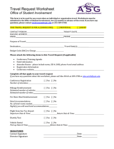 Travel Request Worksheet  Office of Student Involvement