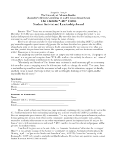 The Transito “Tito” Torres Student Activist and Leadership Award