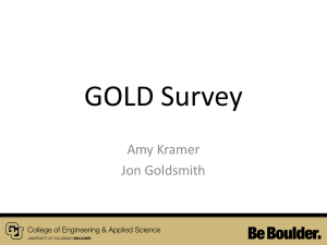 GOLD Survey Amy Kramer Jon Goldsmith
