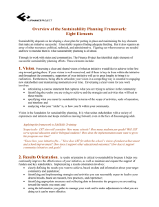 Overview of the Sustainability Planning Framework: Eight Elements
