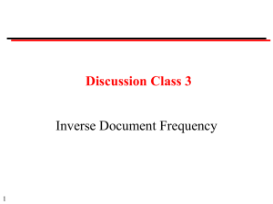 Discussion Class 3 Inverse Document Frequency 1