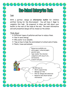 Caring for the Environment Leaflet Design Task