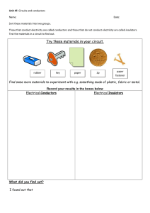Circuits and Conductors Worksheet for Elementary School
