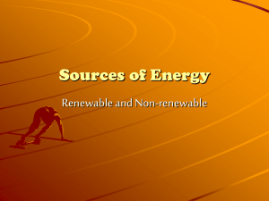 Sources of Energy Renewable and Non-renewable