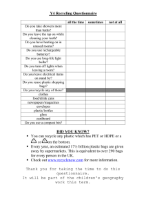 Y4 Recycling Questionnaire: Environmental Awareness