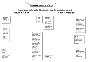 Romans vs. Celts: Soldier Comparison Worksheet
