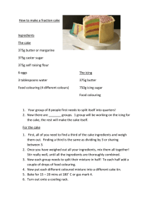 How to make a fraction cake  Ingredients The cake