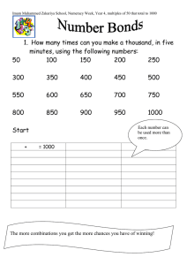 1.  How many times can you make a thousand,... minutes, using the following numbers: 50