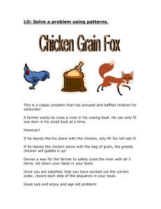 Farmer, Fox, Chicken, Grain River Crossing Puzzle