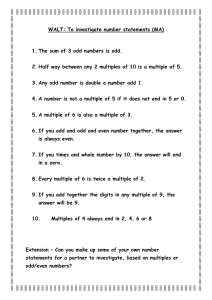 WALT: To investigate number statements (MA)