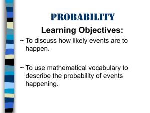 Probability Learning Objectives: