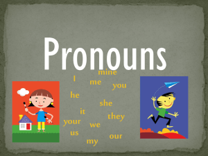 Pronouns mine I me