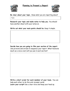Planning to Present a Report