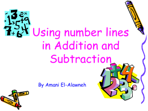 Using number lines in Addition and Subtraction By Amani El-Alawneh