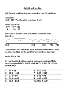 Addition Partitioning Worksheet: Number Line Method