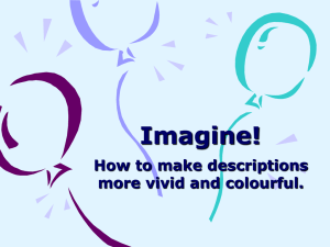 Imagine! How to make descriptions more vivid and colourful.