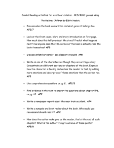 Guided Reading activities for level four children – RED/BLUE groups... .  Look at the front cover, blurb and story introduction on...