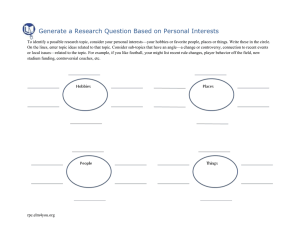 Generate a Research Question Based on Personal Interests