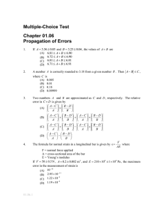 Propagation of Errors Multiple-Choice Test