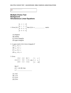 Multiple-Choice Test Background Simultaneous Linear Equations