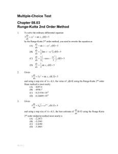 Multiple-Choice Test Chapter 08.03 Runge-Kutta 2nd Order Method  