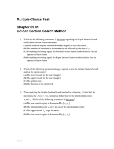 Multiple-Choice Test Chapter 09.01 Golden Section Search Method