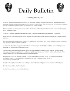 Daily Bulletin  Tuesday, May 10, 2016