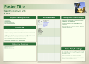 Poster Title Department and/or Unit Author Curriculum Map