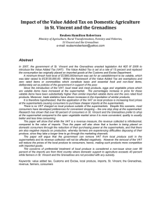 Impact of the Value Added Tax on Domestic Agriculture