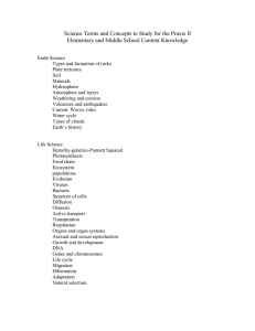 Science Terms and Concepts to Study for the Praxis II