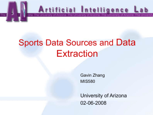 Data Extraction Sports Data Sources and University of Arizona