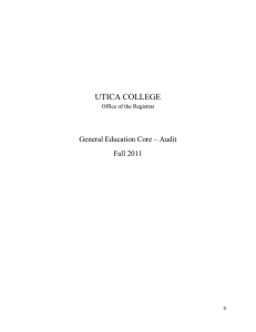 UTICA COLLEGE  General Education Core – Audit Fall 2011
