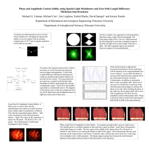 Phase and Amplitude Control Ability using Spatial Light Modulators and... Michelson Interferometer