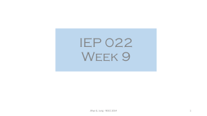 IEP 022 Week 9 Jihye G. Jung - NSCC 2014 1