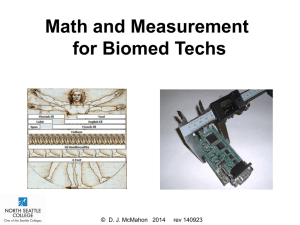 Math and Measurement for Biomed Techs