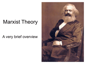 Marxist Theory A very brief overview