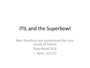ITIL and the Superbowl Best Practices are sometimes the root Superbowl XLIX