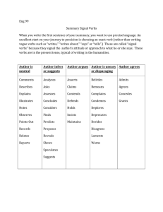 Summary Signal Verbs: Precise Writing in English 99