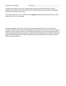 Peer Review Worksheet  Reviewer:___________________________________________________