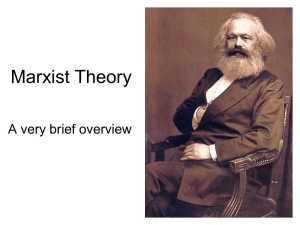 Marxist Theory A very brief overview