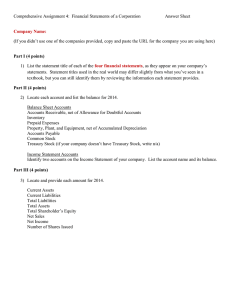 Financial Statement Analysis Assignment Answer Sheet