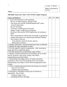 Name:__________________________________ OB Skills Check List: NSCC LPN TO RN Ladder Program