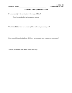 INTRODUCTORY QUESTIONNAIRE  Do you currently work or volunteer with young children?